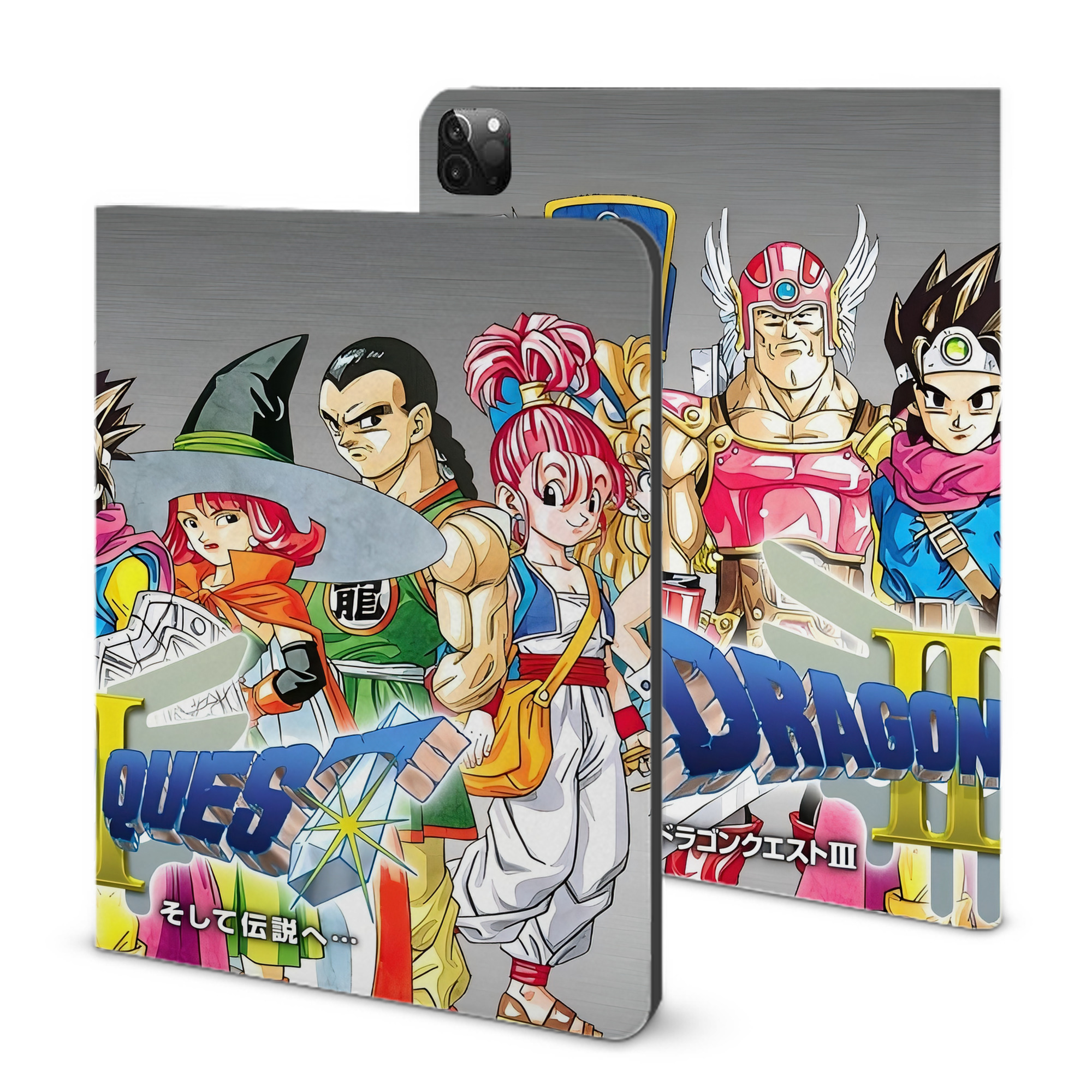 （画像用） ドラゴンクエスト Doragon Kuesuto Dragon Quest IPadケース ペンホルダー付き ブックスタイルデザイン